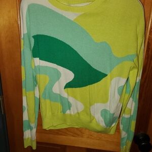 Future Collective Colorful Abstract Mod Pop Art Women's Crew Neck Sweater